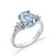 Aquamarine CZ Oval Cluster CZ Sterling Silver Ring Aquamarine CZ Oval Cluster CZ Sterling Silver Ring