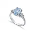 Aquamarine CZ Oval Cluster CZ Sterling Silver Ring