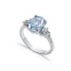 Aquamarine CZ Oval Cluster CZ Sterling Silver Ring Aquamarine CZ Oval Cluster CZ Sterling Silver Ring