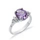 Amethyst CZ Oval Cluster CZ Sterling Silver Ring Amethyst CZ Oval Cluster CZ Sterling Silver Ring