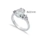 Pear Drop Design White CZ Stone Cluster Zircon Ring Jewelry Pear Drop Design White CZ Stone Cluster Zircon Ring Jewelry