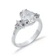 Pear Drop Design White CZ Stone Cluster Zircon Ring Jewelry Pear Drop Design White CZ Stone Cluster Zircon Ring Jewelry