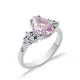 Light Pink CZ Pear Drop Cluster CZ 925 Silver Ring