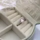 Light Pink CZ Pear Drop Cluster CZ 925 Silver Ring