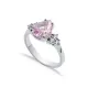 Light Pink CZ Pear Drop Cluster CZ 925 Silver Ring