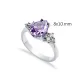 Amethyst CZ Pear Drop Cluster CZ 925 Silver Ring Amethyst CZ Pear Drop Cluster CZ 925 Silver Ring
