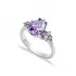 Amethyst CZ Pear Drop Cluster CZ 925 Silver Ring