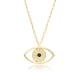 Black CZ Evil Eye 925 Sterling Silver Necklace