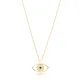 Black CZ Evil Eye 925 Sterling Silver Necklace