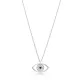 Black CZ Evil Eye 925 Sterling Silver Necklace