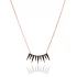Turkish Black Long Spike Fringe CZ 925 Silver Necklace