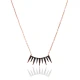 Turkish Black Long Spike Fringe CZ 925 Silver Necklace