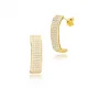 Clear Wide Pave Hoop CZ 925 Sterling Silver Earrings