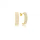 Clear Wide Pave Hoop CZ 925 Sterling Silver Earrings