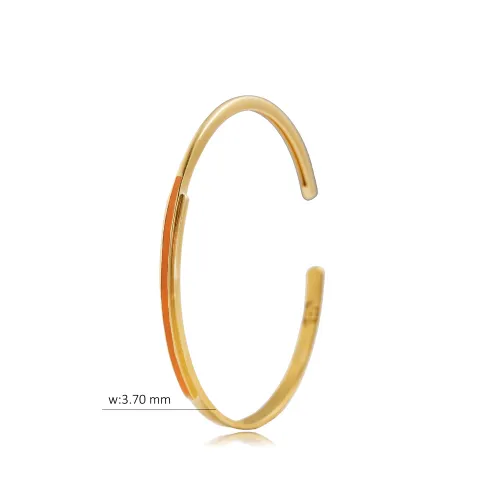 Orange Enamel Dainty 925 Sterling Silver Bangle Orange Enamel Dainty 925 Sterling Silver Bangle