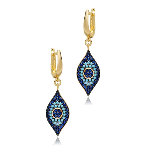 Turkish Handmade Evil Eye 925 Silver Earrings Turkish Handmade Evil Eye 925 Silver Earrings