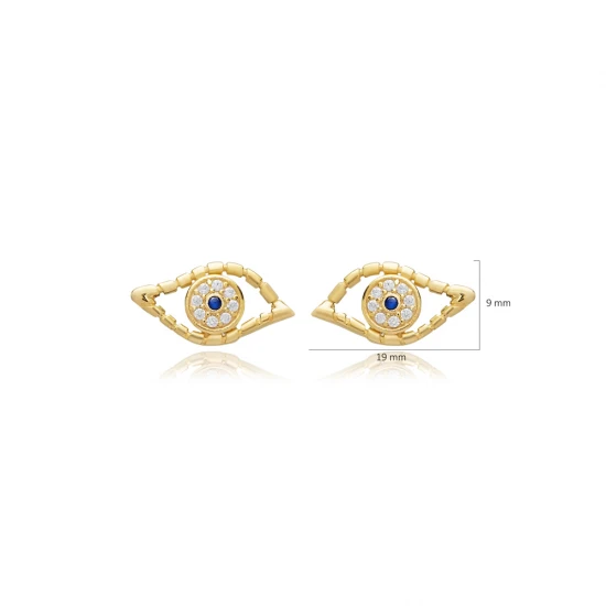 Turkish Evil Eye 925 Silver Earrings Wholesale | 925 Sterling Silver Wholesale | Sade Silver Turkish Evil Eye 925 Silver Earrings Wholesale - Sade 925 Silver Jewelry