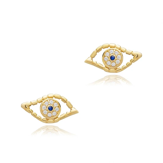 Turkish Evil Eye 925 Silver Earrings Wholesale | 925 Sterling Silver Wholesale | Sade Silver Turkish Evil Eye 925 Silver Earrings Wholesale - Sade 925 Silver Jewelry