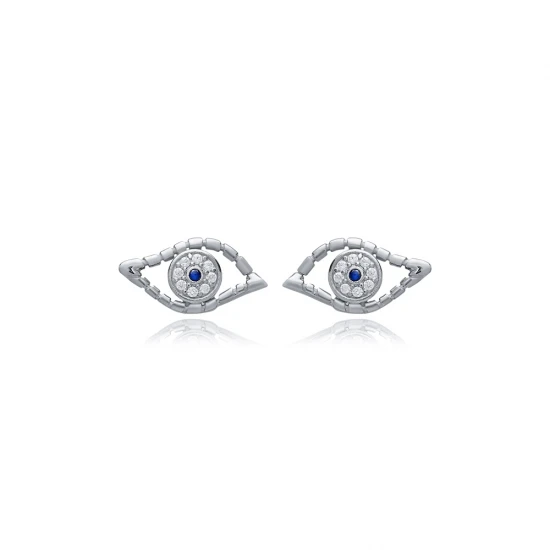 Turkish Evil Eye 925 Silver Earrings Wholesale | 925 Sterling Silver Wholesale | Sade Silver Turkish Evil Eye 925 Silver Earrings Wholesale - Sade 925 Silver Jewelry