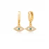 Evil Eye Turquoise CZ Dangle Sterling Silver Earrings
