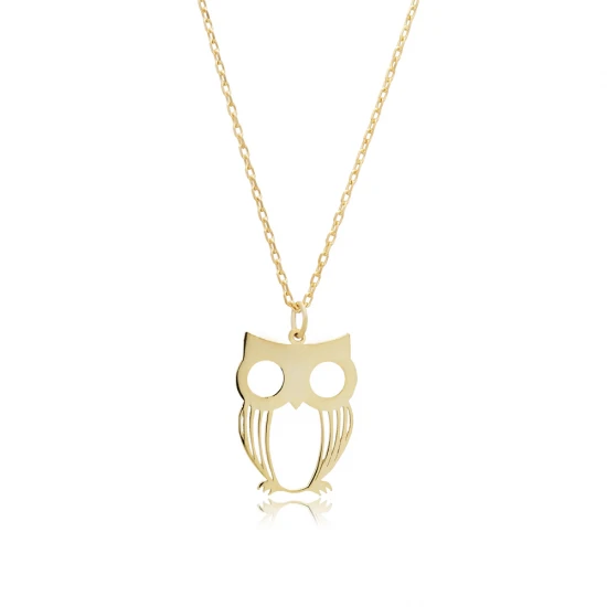 Turkish Owl Plain 925 Sterling Silver Necklace Turkish Owl Plain 925 Sterling Silver Necklace