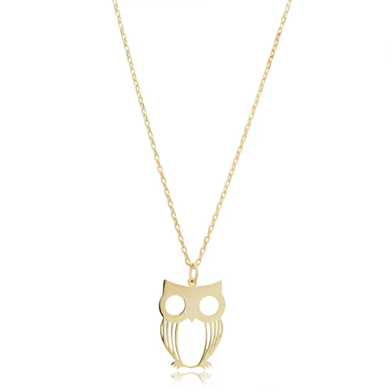 Turkish Owl Plain 925 Sterling Silver Necklace Turkish Owl Plain 925 Sterling Silver Necklace