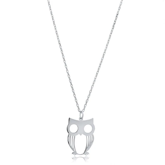 Turkish Owl Plain 925 Sterling Silver Necklace Turkish Owl Plain 925 Sterling Silver Necklace