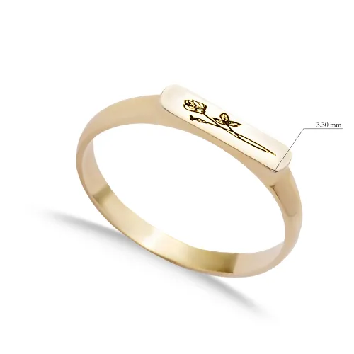 Plain Flower Drawing Women Sterling Silver Ring Plain Flower Drawing Women Sterling Silver Ring