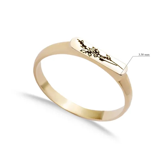 Plain Flower Drawing Women 925 Silver Ring Plain Flower Drawing Women 925 Silver Ring