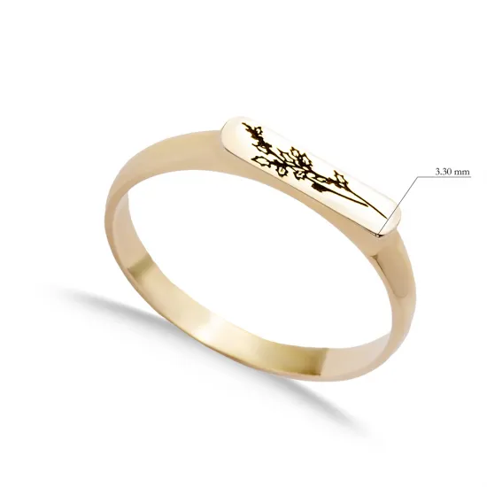 Plain Flower Drawing Women 925 Silver Ring Plain Flower Drawing Women 925 Silver Ring