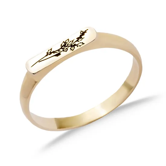 Plain Flower Drawing Women 925 Silver Ring Plain Flower Drawing Women 925 Silver Ring