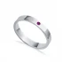 Simple Plain With Tiny Ruby CZ 925 Sterling Silver Ring