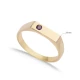 Simple Plain With Tiny Amethyst CZ Sterling Silver Ring - Sade 925 Silver Jewelry