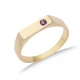 Simple Plain With Tiny Amethyst CZ Sterling Silver Ring - Sade 925 Silver Jewelry