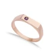Simple Plain With Tiny Amethyst CZ Sterling Silver Ring - Sade 925 Silver Jewelry