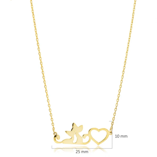 Minimalist Cats Plain 925 Sterling Silver Necklace | 925 Sterling Silver Wholesale | Sade Silver Minimalist Cats Plain 925 Sterling Silver Necklace - Sade 925 Silver Jewelry