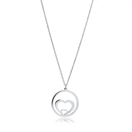 Intertwined Heart Plain Style Sterling Silver Necklace Intertwined Heart Plain Style Sterling Silver Necklace