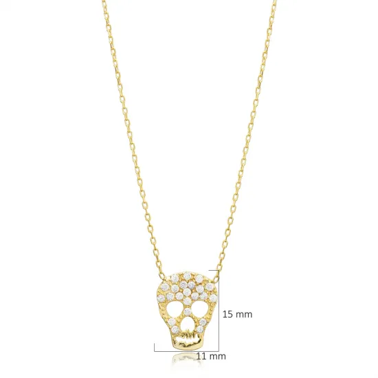 Skull CZ Necklace in 925 Sterling Silver Skull CZ Necklace in 925 Sterling Silver