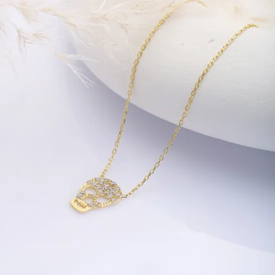 Skull CZ Necklace in 925 Sterling Silver Skull CZ Necklace in 925 Sterling Silver