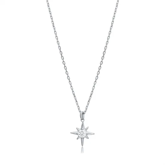 North Star CZ 925 Sterling Silver Necklace North Star CZ 925 Sterling Silver Necklace