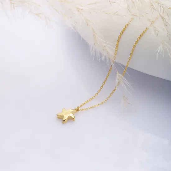 Star Design Plain Turkish Silver Charm Necklace Pendant Star Design Plain Turkish Silver Charm Necklace Pendant