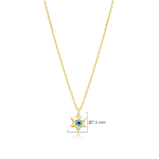Star With Evil Eye 925 Sterling Silver Necklace Star With Evil Eye 925 Sterling Silver Necklace