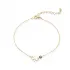 Clover Plain With Evil Eye 925 Sterling Silver Anklet