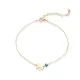 Clover Plain With Evil Eye 925 Sterling Silver Anklet Clover Plain With Evil Eye 925 Sterling Silver Anklet