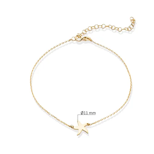 Starfish Plain Foot 925 Sterling Silver Anklet