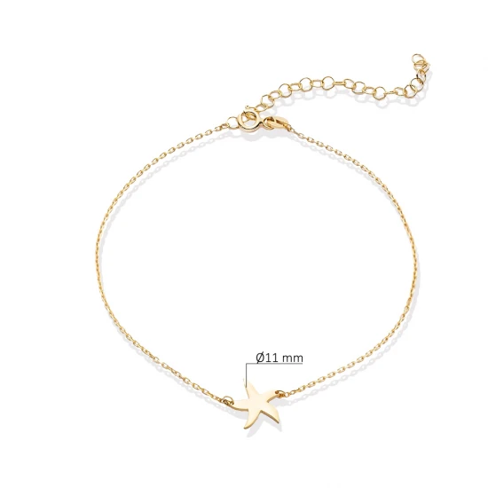 Starfish Plain Foot 925 Sterling Silver Anklet