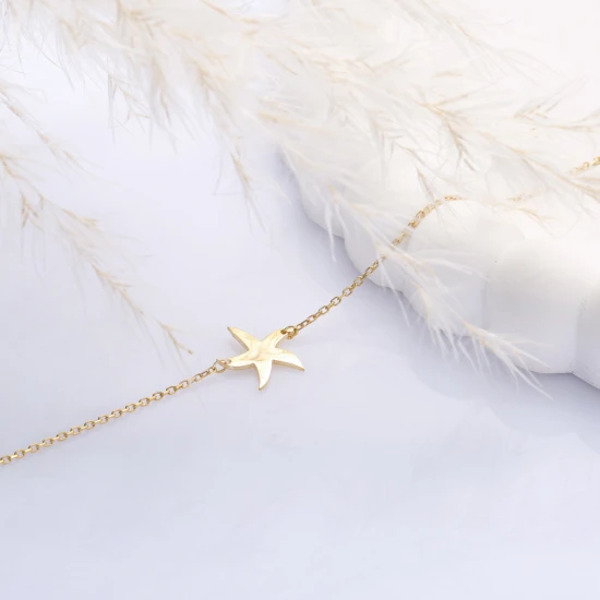 Starfish Plain Foot 925 Sterling Silver Anklet