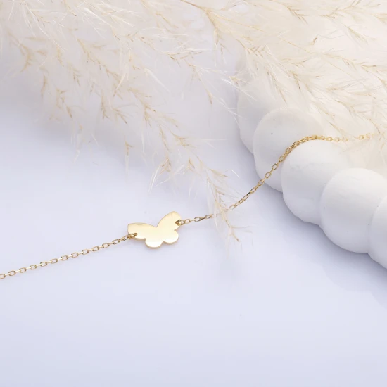 Butterfly Plain Foot 925 Sterling Silver Anklet
