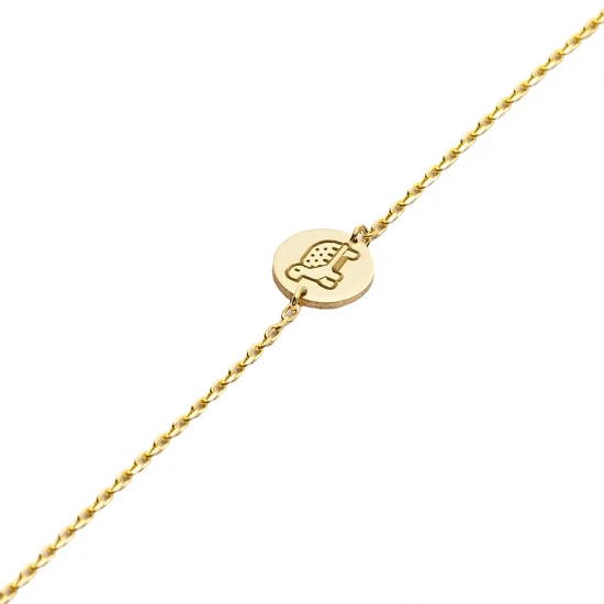Turtle Round Plain 925 Sterling Silver Bracelet