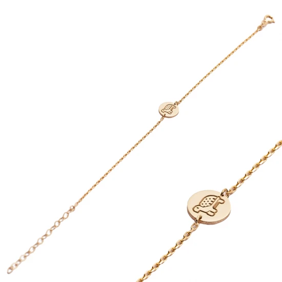 Turtle Round Plain 925 Sterling Silver Bracelet